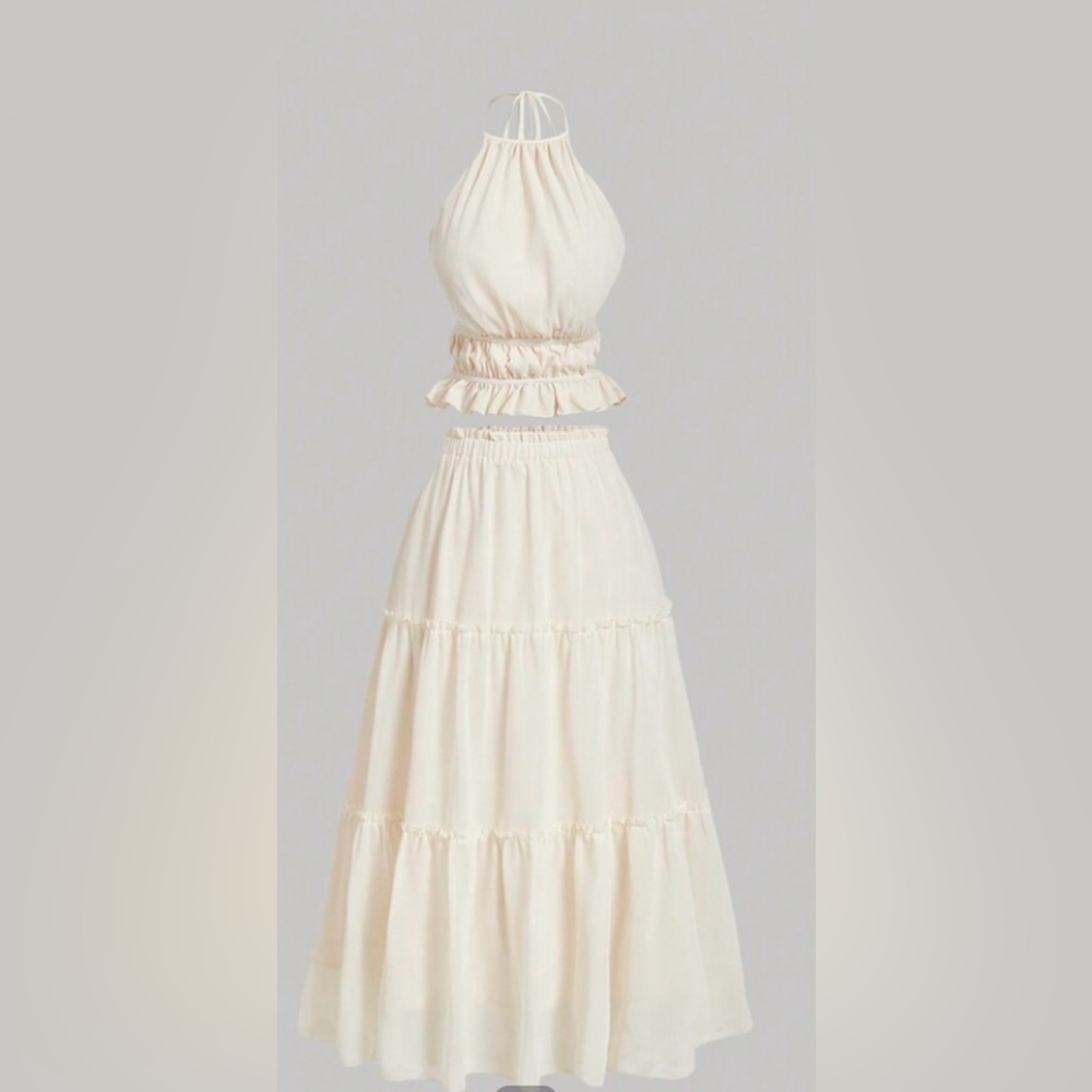 SHEIN Cream Midi Skirt